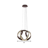 Abstract Chandelier Pendant Light Modern Metal Coffee LED Hanging Light Kit in Warm/White Light Clearhalo 'Ceiling Lights' 'Chandeliers' 'Modern Chandeliers' 'Modern' Lighting' 293981
