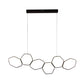 Honeycomb Ceiling Chandelier Contemporary Metal 6 Lights Coffee Suspension Light in Warm/White Light Clearhalo 'Ceiling Lights' 'Chandeliers' 'Modern Chandeliers' 'Modern' Lighting' 294000