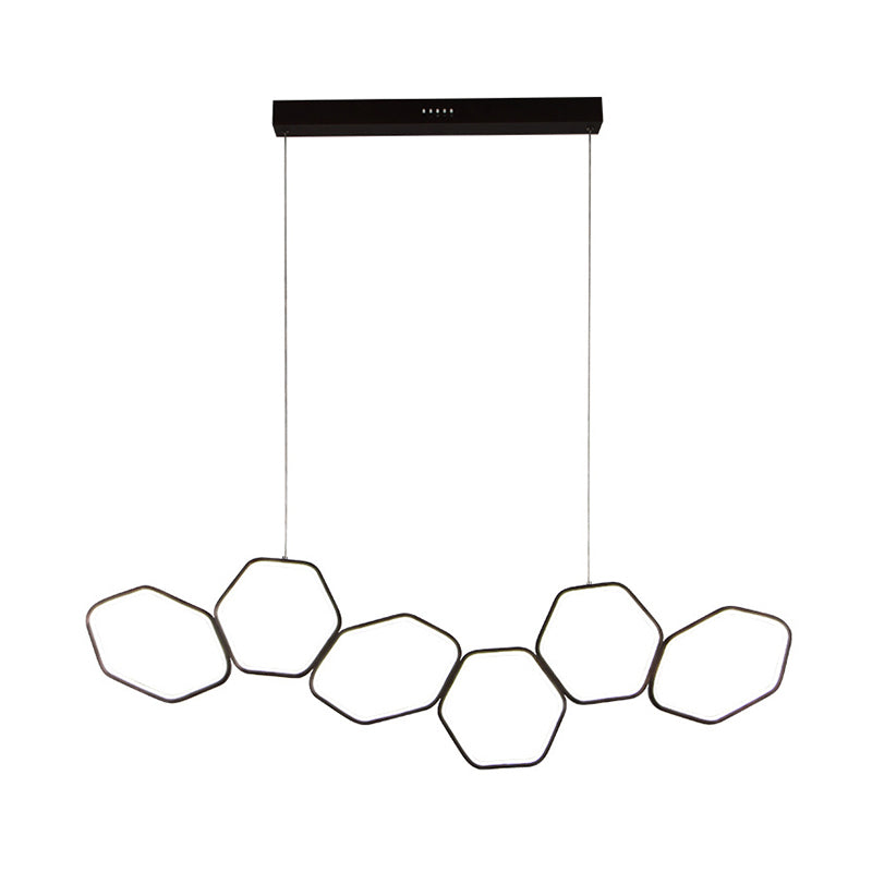 Honeycomb Ceiling Chandelier Contemporary Metal 6 Lights Coffee Suspension Light in Warm/White Light Clearhalo 'Ceiling Lights' 'Chandeliers' 'Modern Chandeliers' 'Modern' Lighting' 294000