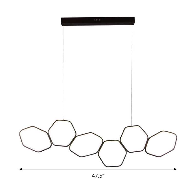 Honeycomb Ceiling Chandelier Contemporary Metal 6 Lights Coffee Suspension Light in Warm/White Light Clearhalo 'Ceiling Lights' 'Chandeliers' 'Modern Chandeliers' 'Modern' Lighting' 294001