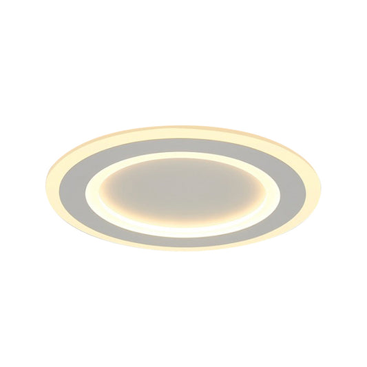 White Halo Ring Flush Mount Lamp Simplicity LED Frosted Acrylic Ceiling Light Fixture in Warm/White Light Clearhalo 'Ceiling Lights' 'Close To Ceiling Lights' 'Close to ceiling' 'Flush mount' Lighting' 294088