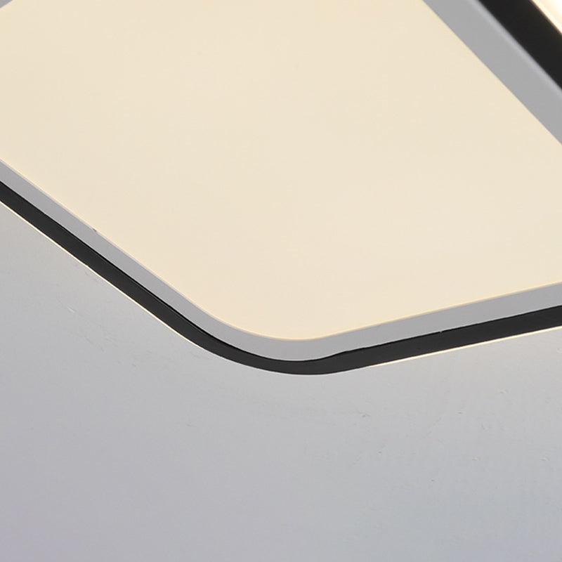 LED Corridor Ceiling Flush Light Minimalist Black Flush Light Fixture with Round/Square Metal Shade in White/3 Color Light Clearhalo 'Ceiling Lights' 'Close To Ceiling Lights' 'Close to ceiling' 'Flush mount' Lighting' 294170