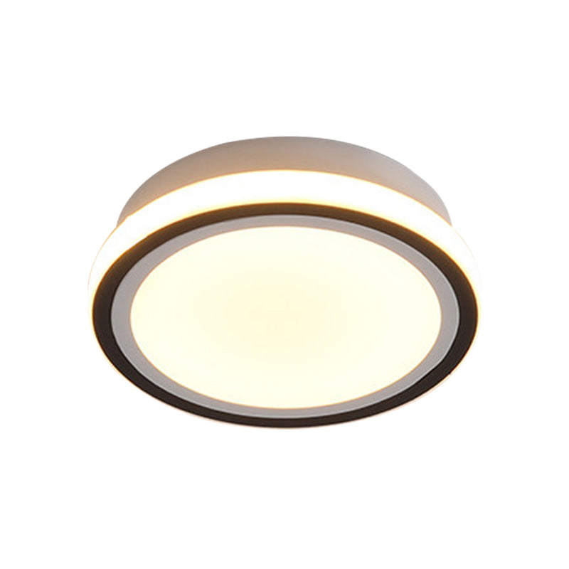 LED Corridor Ceiling Flush Light Minimalist Black Flush Light Fixture with Round/Square Metal Shade in White/3 Color Light Clearhalo 'Ceiling Lights' 'Close To Ceiling Lights' 'Close to ceiling' 'Flush mount' Lighting' 294174