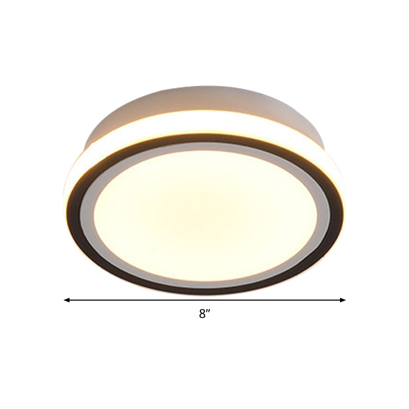 LED Corridor Ceiling Flush Light Minimalist Black Flush Light Fixture with Round/Square Metal Shade in White/3 Color Light Clearhalo 'Ceiling Lights' 'Close To Ceiling Lights' 'Close to ceiling' 'Flush mount' Lighting' 294175