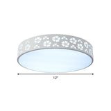 12"/16"/19.5" W Carved Flower Flush Light Modernity Metallic LED White Ceiling Lamp in Warm/White Light Clearhalo 'Ceiling Lights' 'Close To Ceiling Lights' 'Close to ceiling' 'Flush mount' Lighting' 294209