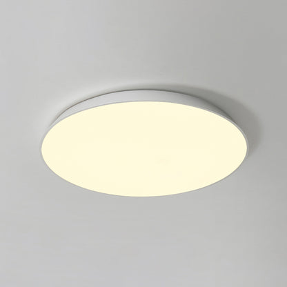 16.5"/20.5"/24.5" Dia White Tray Ceiling Lamp Contemporary LED Metallic Flush Mount Light for Bedroom White Clearhalo 'Ceiling Lights' 'Close To Ceiling Lights' 'Close to ceiling' 'Flush mount' Lighting' 294226