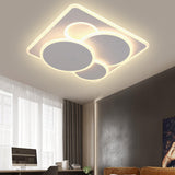Geometric Flush Light Fixture Simple Acrylic White LED Ceiling Mounted Light in Warm/White Light