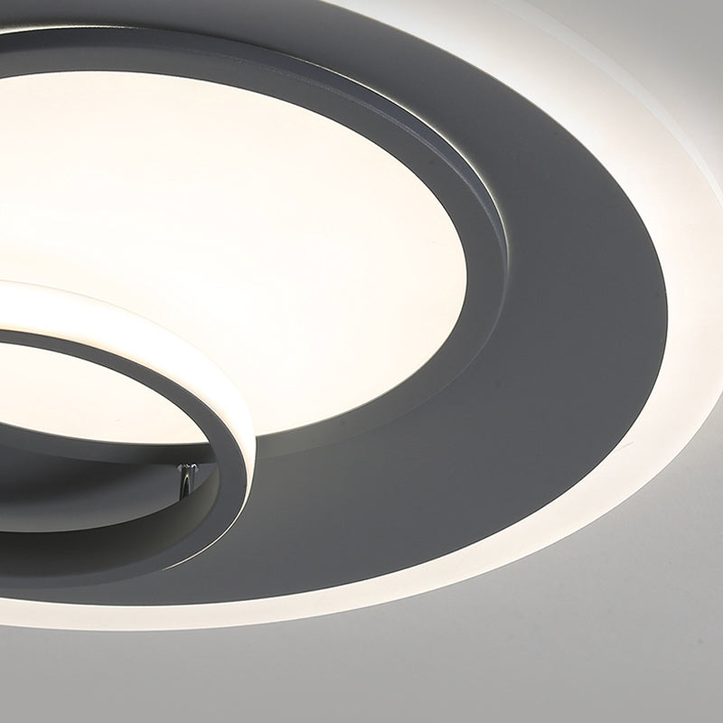 Acrylic Round Flush Mount Lamp Contemporary Gray 16"/19.5" Wide LED Ceiling Fixture, Warm/White Light Clearhalo 'Ceiling Lights' 'Close To Ceiling Lights' 'Close to ceiling' 'Flush mount' Lighting' 294441