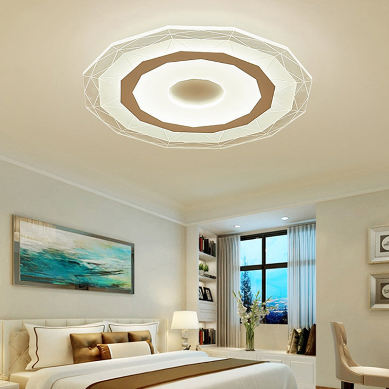 19.5"/23.5" Wide Ultra-Thin Ceiling Lamp Simple Style Acrylic White LED Flush Mount Fixture in Warm/White/Outer White Inner Warm Light White Inner White Outer Warm Clearhalo 'Ceiling Lights' 'Close To Ceiling Lights' 'Close to ceiling' 'Flush mount' Lighting' 294473