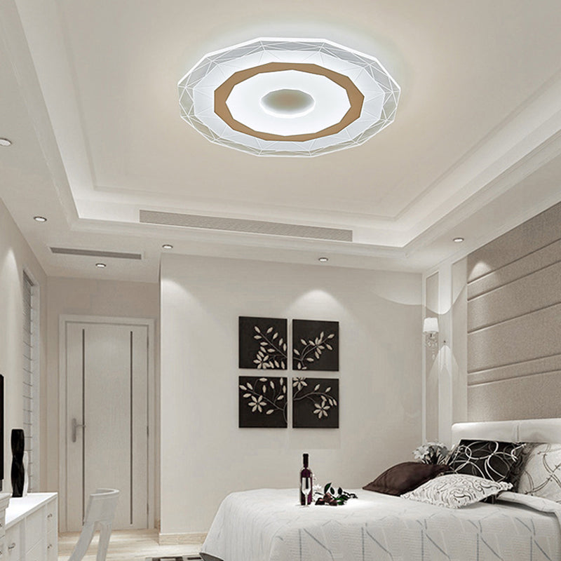 19.5"/23.5" Wide Ultra-Thin Ceiling Lamp Simple Style Acrylic White LED Flush Mount Fixture in Warm/White/Outer White Inner Warm Light White White Clearhalo 'Ceiling Lights' 'Close To Ceiling Lights' 'Close to ceiling' 'Flush mount' Lighting' 294475