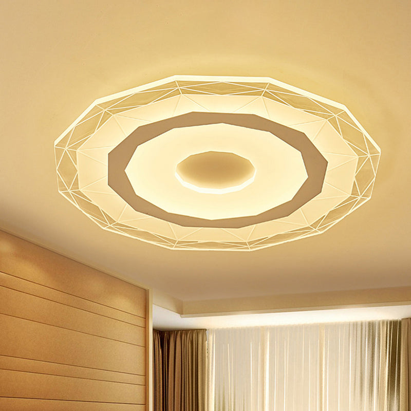 19.5"/23.5" Wide Ultra-Thin Ceiling Lamp Simple Style Acrylic White LED Flush Mount Fixture in Warm/White/Outer White Inner Warm Light White Inner Warm Outer White Clearhalo 'Ceiling Lights' 'Close To Ceiling Lights' 'Close to ceiling' 'Flush mount' Lighting' 294476
