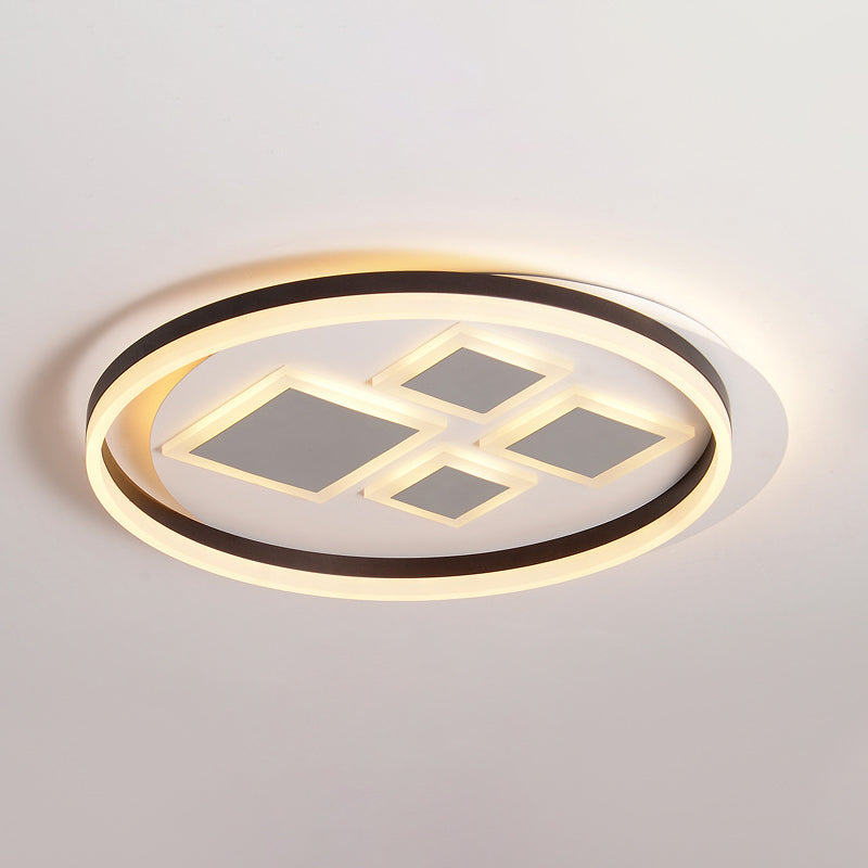 Coffee Rhombus Flush Mount Lamp Contemporary Acrylic LED Ceiling Fixture for Bedroom Clearhalo 'Ceiling Lights' 'Close To Ceiling Lights' 'Close to ceiling' 'Flush mount' Lighting' 294559