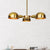 Dome Metal Semi Flush Industrial 3-Light Living Room Semi Flush Mount Ceiling Light in Black/Brass/Chrome