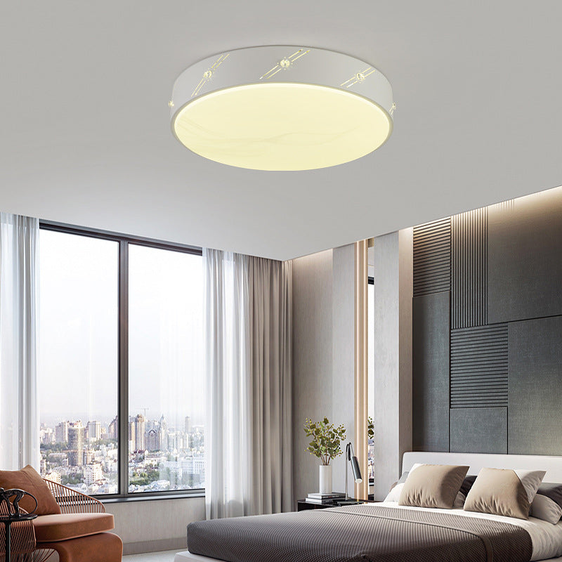 Round Ceiling Light Fixture Simple Metal White LED Flush Mount with Acrylic Diffuser for Bedroom Clearhalo 'Ceiling Lights' 'Close To Ceiling Lights' 'Close to ceiling' 'Flush mount' Lighting' 294599