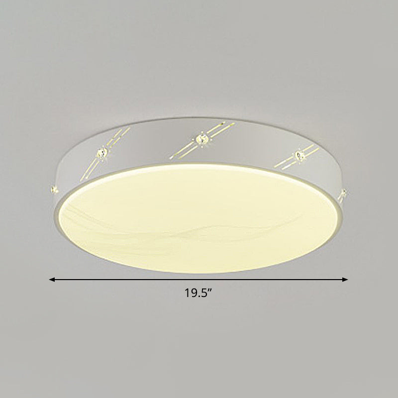 Round Ceiling Light Fixture Simple Metal White LED Flush Mount with Acrylic Diffuser for Bedroom Clearhalo 'Ceiling Lights' 'Close To Ceiling Lights' 'Close to ceiling' 'Flush mount' Lighting' 294601