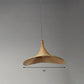 Contemporary Hat Shape Suspension Pendant Bamboo 16"/19.5" W 1 Light Indoor Hanging Lamp in Beige Clearhalo 'Ceiling Lights' 'Modern Pendants' 'Modern' 'Pendant Lights' 'Pendants' Lighting' 294715