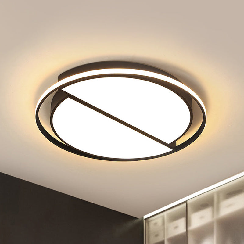 Circular Acrylic Ceiling Lamp Minimalist Black LED Flush Mount Light in White/3 Color Light for Bedroom Clearhalo 'Ceiling Lights' 'Close To Ceiling Lights' 'Close to ceiling' 'Flush mount' Lighting' 294743