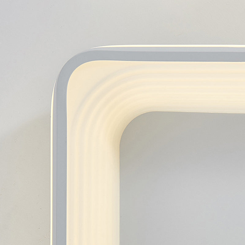 Metal Square Flush Light Simple Style White 19"/25" Wide LED Ceiling Mounted Fixture in 3 Color Light/Remote Control Stepless Dimming Clearhalo 'Ceiling Lights' 'Close To Ceiling Lights' 'Close to ceiling' 'Flush mount' Lighting' 294878