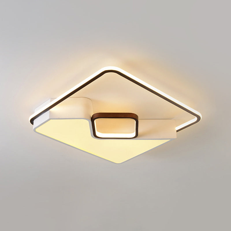 White Rectangle Ceiling Light Fixture Acrylic LED Flush Mount Lamp for Living Room, 19.5"/37.5"/42" Wide Clearhalo 'Ceiling Lights' 'Close To Ceiling Lights' 'Close to ceiling' 'Flush mount' Lighting' 294906