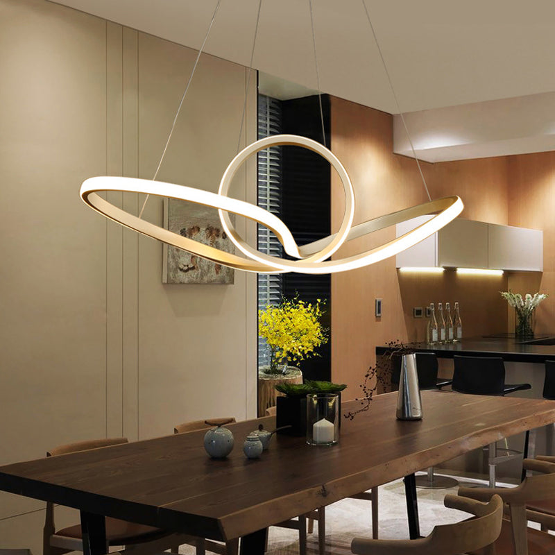 Gold Seamless Hanging Ceiling Light Simple Style Acrylic Pendant Chandelier in Warm/White Light Clearhalo 'Ceiling Lights' 'Chandeliers' 'Modern Chandeliers' 'Modern' Lighting' 294928