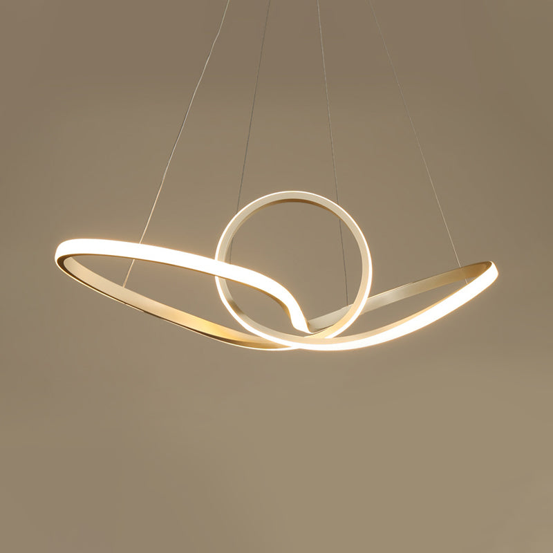 Gold Seamless Hanging Ceiling Light Simple Style Acrylic Pendant Chandelier in Warm/White Light Clearhalo 'Ceiling Lights' 'Chandeliers' 'Modern Chandeliers' 'Modern' Lighting' 294929