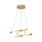 18"/23.5" Wide Spiral Hanging Pendant Light Minimalist Metal Gold LED Ceiling Chandelier, Warm/White Light Clearhalo 'Ceiling Lights' 'Chandeliers' 'Modern Chandeliers' 'Modern' Lighting' 295001