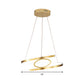 18"/23.5" Wide Spiral Hanging Pendant Light Minimalist Metal Gold LED Ceiling Chandelier, Warm/White Light Clearhalo 'Ceiling Lights' 'Chandeliers' 'Modern Chandeliers' 'Modern' Lighting' 295002