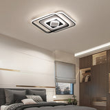 Black Square Ceiling Mounted Fixture Modernism Acrylic LED Flush Mount Lighting in Warm/3 Color Light Black 3 Color Clearhalo 'Ceiling Lights' 'Close To Ceiling Lights' 'Close to ceiling' 'Flush mount' Lighting' 295052