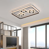 Rectangle Flush Light Contemporary Acrylic Black LED Ceiling Lamp for Living Room, Warm/3 Color Light Clearhalo 'Ceiling Lights' 'Close To Ceiling Lights' 'Close to ceiling' 'Flush mount' Lighting' 295067