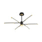 Sputnik Hanging Chandelier Modern Metal 6/8 Lights Black Suspension Light, Warm/White Light 6 Black Warm Clearhalo 'Ceiling Lights' 'Chandeliers' 'Modern Chandeliers' 'Modern' Lighting' 295072