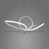 Acrylic Seamless Curve Hanging Ceiling Light Minimalist White LED Pendant Chandelier in Warm/White Light Clearhalo 'Ceiling Lights' 'Chandeliers' 'Modern Chandeliers' 'Modern' Lighting' 295098