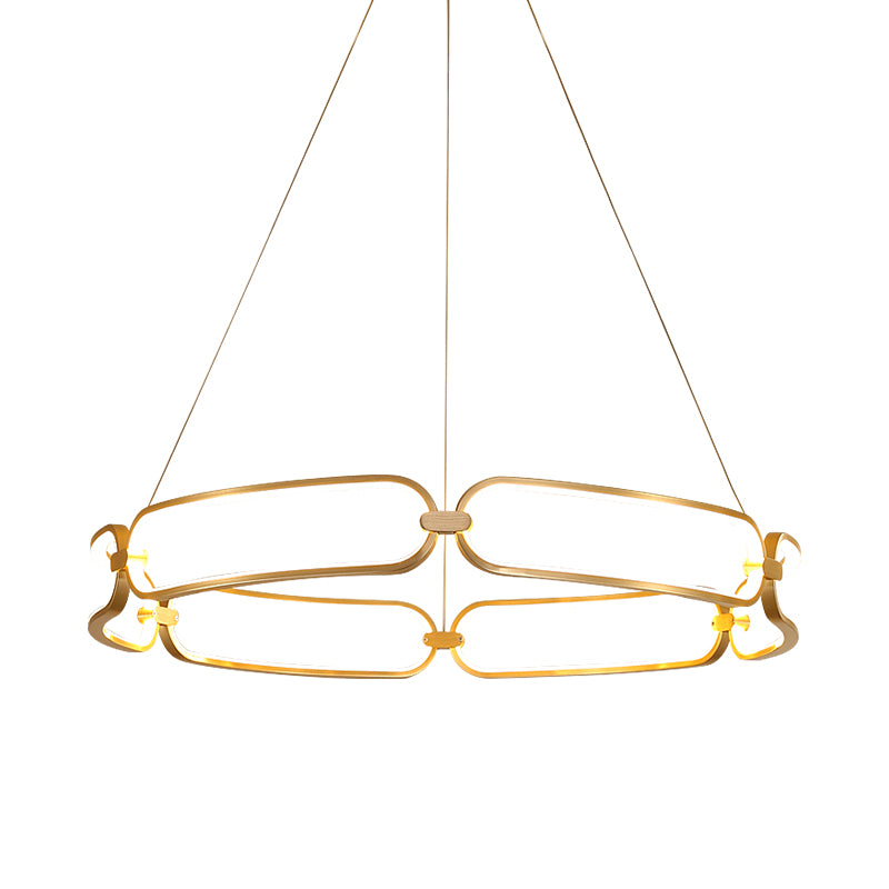 23.5"/31.5" Wide Bracelet Metal Hanging Light Minimalist Gold LED Pendant Chandelier, Warm/White/Natural Light Clearhalo 'Ceiling Lights' 'Chandeliers' 'Modern Chandeliers' 'Modern' Lighting' 295102