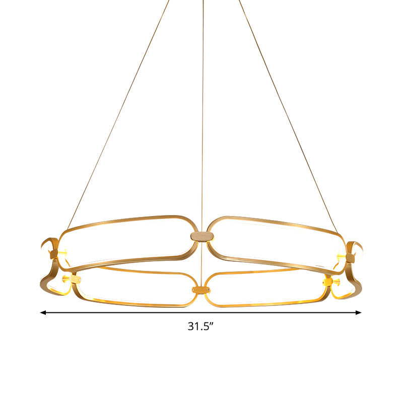 23.5"/31.5" Wide Bracelet Metal Hanging Light Minimalist Gold LED Pendant Chandelier, Warm/White/Natural Light Clearhalo 'Ceiling Lights' 'Chandeliers' 'Modern Chandeliers' 'Modern' Lighting' 295103