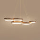 Coffee Circle Pendant Light Simple Style Acrylic LED Chandelier Light Fixture in Warm/White Light Clearhalo 'Ceiling Lights' 'Chandeliers' 'Modern Chandeliers' 'Modern' Lighting' 295141