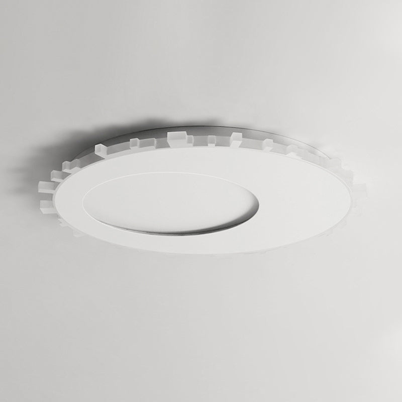 White Circle Flush Mount Light Minimalist Acrylic LED Ceiling Light Fixture in Warm Light/Remote Control Stepless Dimming, 16"/20" Wide Clearhalo 'Ceiling Lights' 'Close To Ceiling Lights' 'Close to ceiling' 'Flush mount' Lighting' 295192