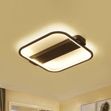 16.5"/20.5" Wide Square Ceiling Fixture Minimalist Acrylic Black LED Flush Mount Lamp, Warm/White/3 Color Light Black Warm Clearhalo 'Ceiling Lights' 'Close To Ceiling Lights' 'Close to ceiling' 'Flush mount' Lighting' 295218