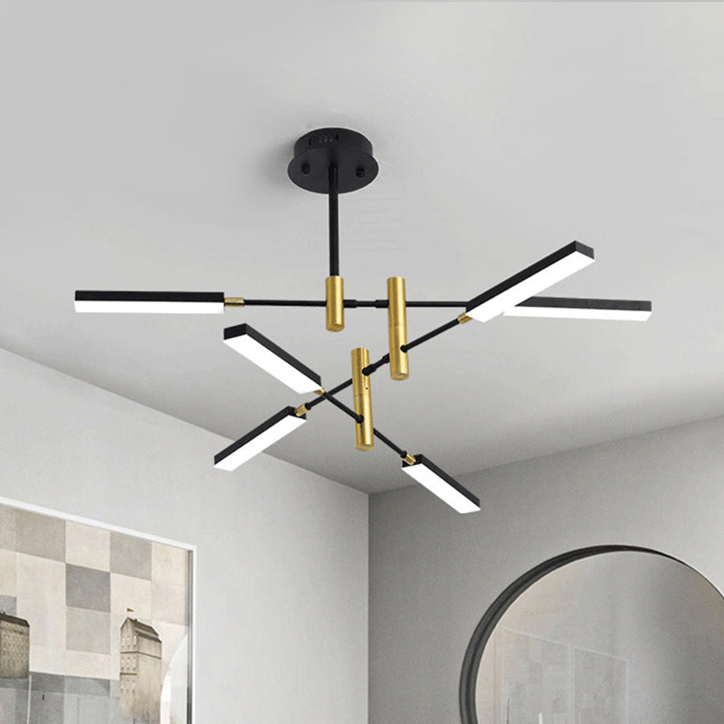 Black and Gold/White and Gold Sputnik Ceiling Light Contemporary 4/6-Light Acrylic Chandelier in Third Gear Clearhalo 'Ceiling Lights' 'Chandeliers' 'Modern Chandeliers' 'Modern' Lighting' 295330