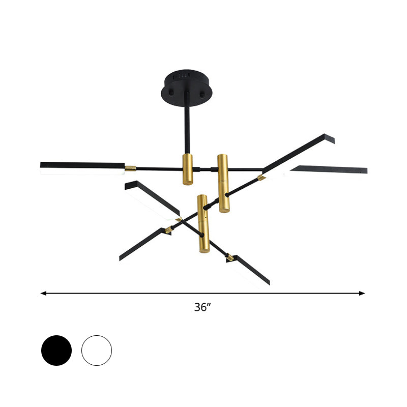 Black and Gold/White and Gold Sputnik Ceiling Light Contemporary 4/6-Light Acrylic Chandelier in Third Gear Clearhalo 'Ceiling Lights' 'Chandeliers' 'Modern Chandeliers' 'Modern' Lighting' 295332