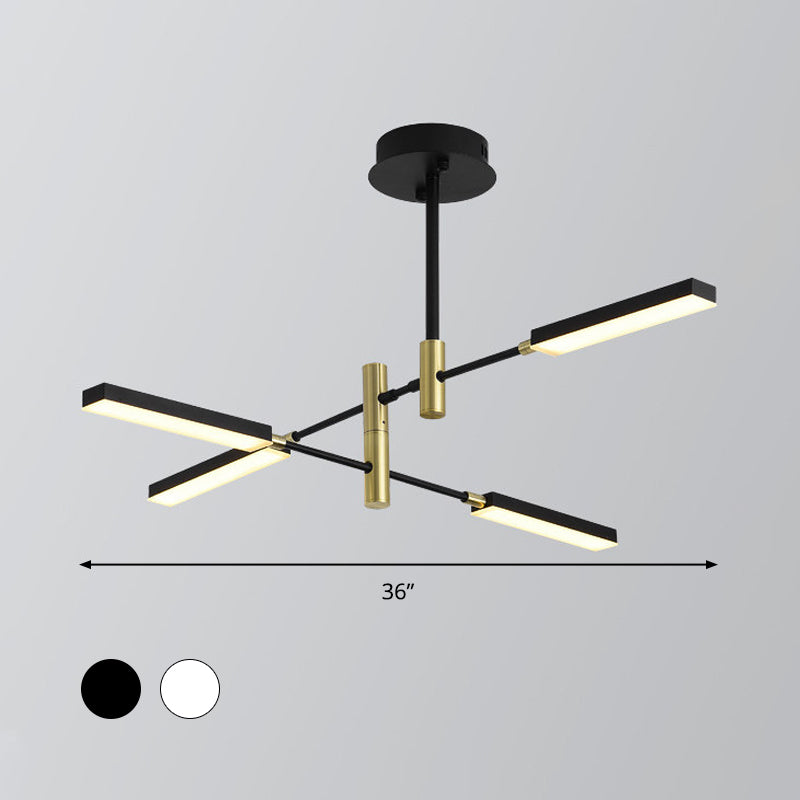 Black and Gold/White and Gold Sputnik Ceiling Light Contemporary 4/6-Light Acrylic Chandelier in Third Gear Clearhalo 'Ceiling Lights' 'Chandeliers' 'Modern Chandeliers' 'Modern' Lighting' 295336