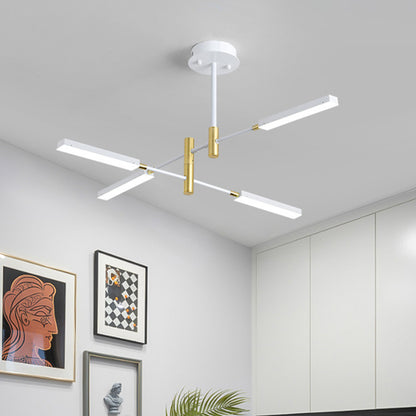 Black and Gold/White and Gold Sputnik Ceiling Light Contemporary 4/6-Light Acrylic Chandelier in Third Gear 4 White-Gold Clearhalo 'Ceiling Lights' 'Chandeliers' 'Modern Chandeliers' 'Modern' Lighting' 295337