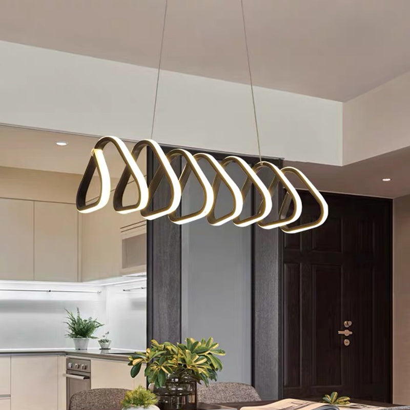Triangle/Trapezoid Acrylic Hanging Lamp Kit Contemporary LED Black Chandelier in Warm/White/Natural Light Black Triangle Clearhalo 'Ceiling Lights' 'Chandeliers' 'Modern Chandeliers' 'Modern' Lighting' 295341
