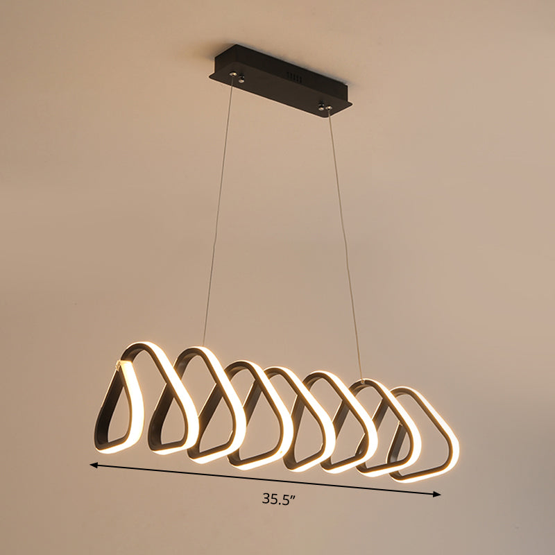 Triangle/Trapezoid Acrylic Hanging Lamp Kit Contemporary LED Black Chandelier in Warm/White/Natural Light Clearhalo 'Ceiling Lights' 'Chandeliers' 'Modern Chandeliers' 'Modern' Lighting' 295345