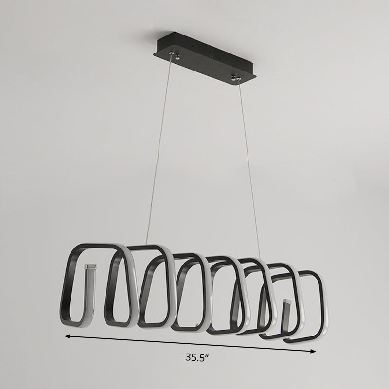 Triangle/Trapezoid Acrylic Hanging Lamp Kit Contemporary LED Black Chandelier in Warm/White/Natural Light Clearhalo 'Ceiling Lights' 'Chandeliers' 'Modern Chandeliers' 'Modern' Lighting' 295348