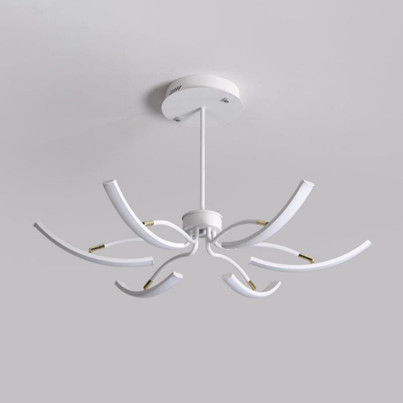 Sputnik Chandelier Light Fixture Simple Acrylic 6/10 Lights White Pendant Light in Warm/White Light Clearhalo 'Ceiling Lights' 'Chandeliers' 'Modern Chandeliers' 'Modern' Lighting' 295369