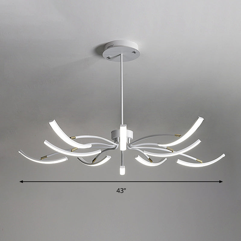 Sputnik Chandelier Light Fixture Simple Acrylic 6/10 Lights White Pendant Light in Warm/White Light Clearhalo 'Ceiling Lights' 'Chandeliers' 'Modern Chandeliers' 'Modern' Lighting' 295373