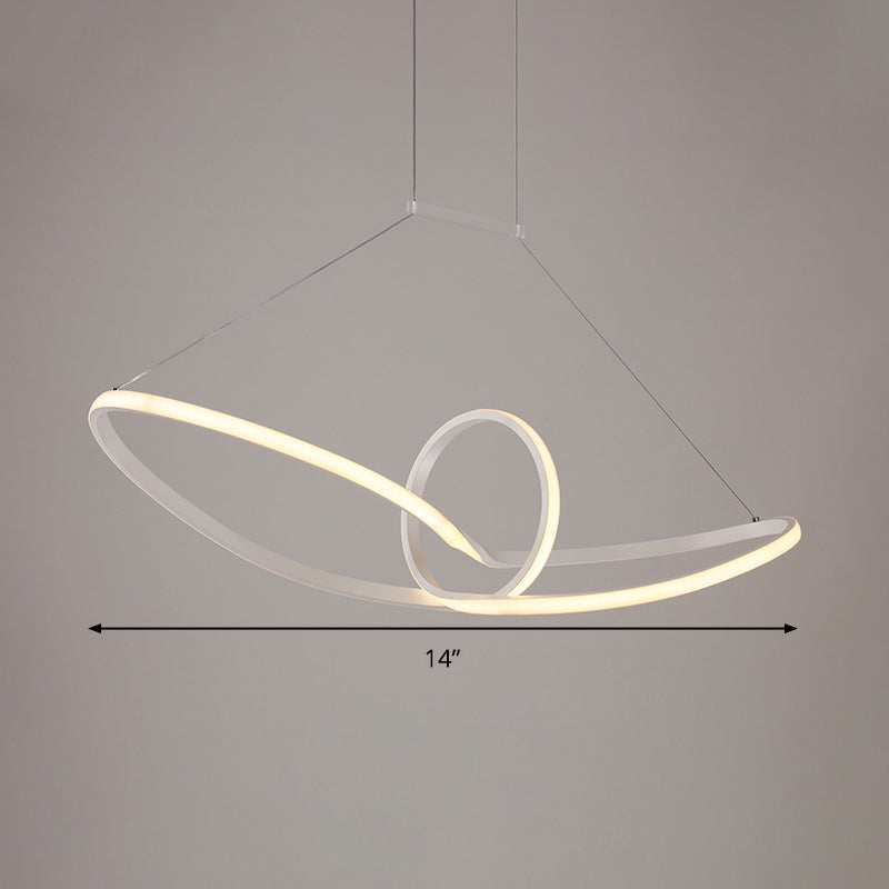 White Knot Ceiling Pendant Minimalist LED Slim Acrylic Chandelier Lamp in Warm/White/Natural Light Clearhalo 'Ceiling Lights' 'Chandeliers' 'Modern Chandeliers' 'Modern' Lighting' 295448