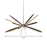 Black and Gold Dragonfly Chandelier Modern Style 6-Light Metal Hanging Ceiling Pendant Clearhalo 'Ceiling Lights' 'Chandeliers' 'Modern Chandeliers' 'Modern' Lighting' 295467
