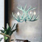 4/8 Heads Branch Chandelier Lighting Cottage Blue Resin Hanging Ceiling Lamp for Living Room Clearhalo 'Ceiling Lights' 'Chandeliers' Lighting' options 295580