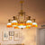 Cut Glass Orange/Blue/Dark Blue Hanging Chandelier Domed 8/11 Lights Tiffany Style Pendant Light Kit, 31.5"/37.5" Wide Orange 31.5" Clearhalo 'Ceiling Lights' 'Chandeliers' 'Close To Ceiling Lights' 'Industrial' 'Middle Century Chandeliers' 'Tiffany Chandeliers' 'Tiffany close to ceiling' 'Tiffany' Lighting' 295898