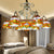Dome Chandelier 9/11 Lights Stained Glass Mediterranean Hanging Pendant Light in Distressed White 9 Distressed White Clearhalo 'Ceiling Lights' 'Chandeliers' 'Close To Ceiling Lights' 'Industrial' 'Middle Century Chandeliers' 'Tiffany Chandeliers' 'Tiffany close to ceiling' 'Tiffany' Lighting' 295959
